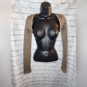 Princess Polly Size‎ 2 tan brown knit Bolero shrug mini cardigan